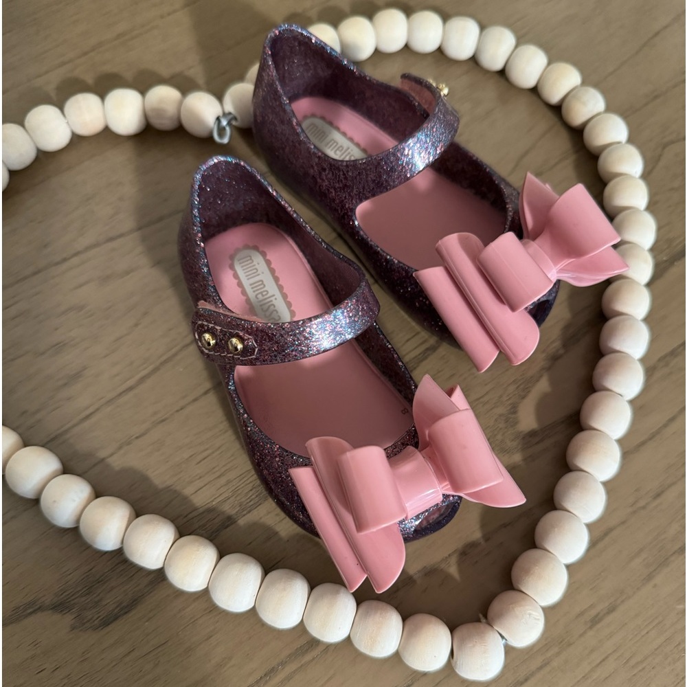 Mini Melissa sparkling sandals with a bow shoes size 5